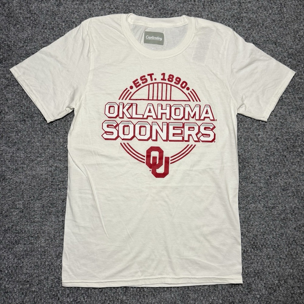 Oklahoma Sooners T-Shirt‎ OU Football Captivating White Unisex Size Small NWOT
